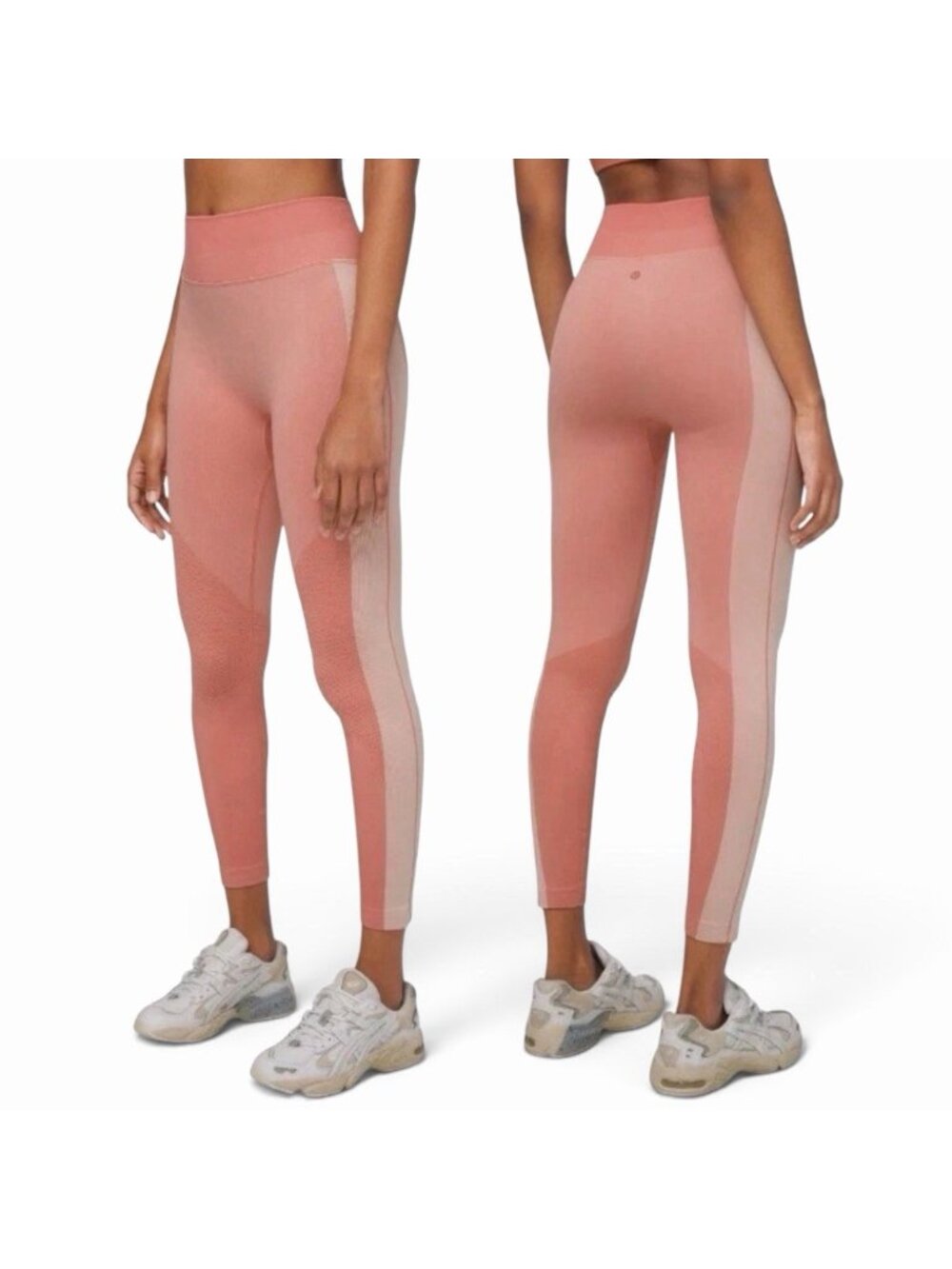Lululemon Ebb to Train Leggings Size 0 or 2 Copper Clay Angel Wing Pink Seamless